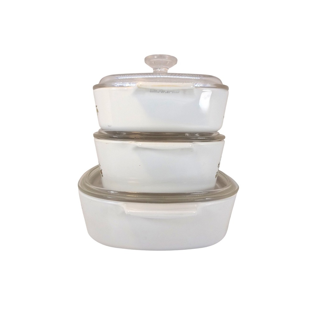 Corning Ware Casserole Set 3-Piece White Spice of Life Vintage‎ - Picture 4 of 4